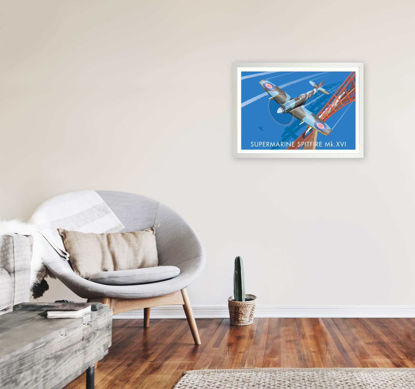 Spitfire XVI by Stephen Millership A2 Oak Frame