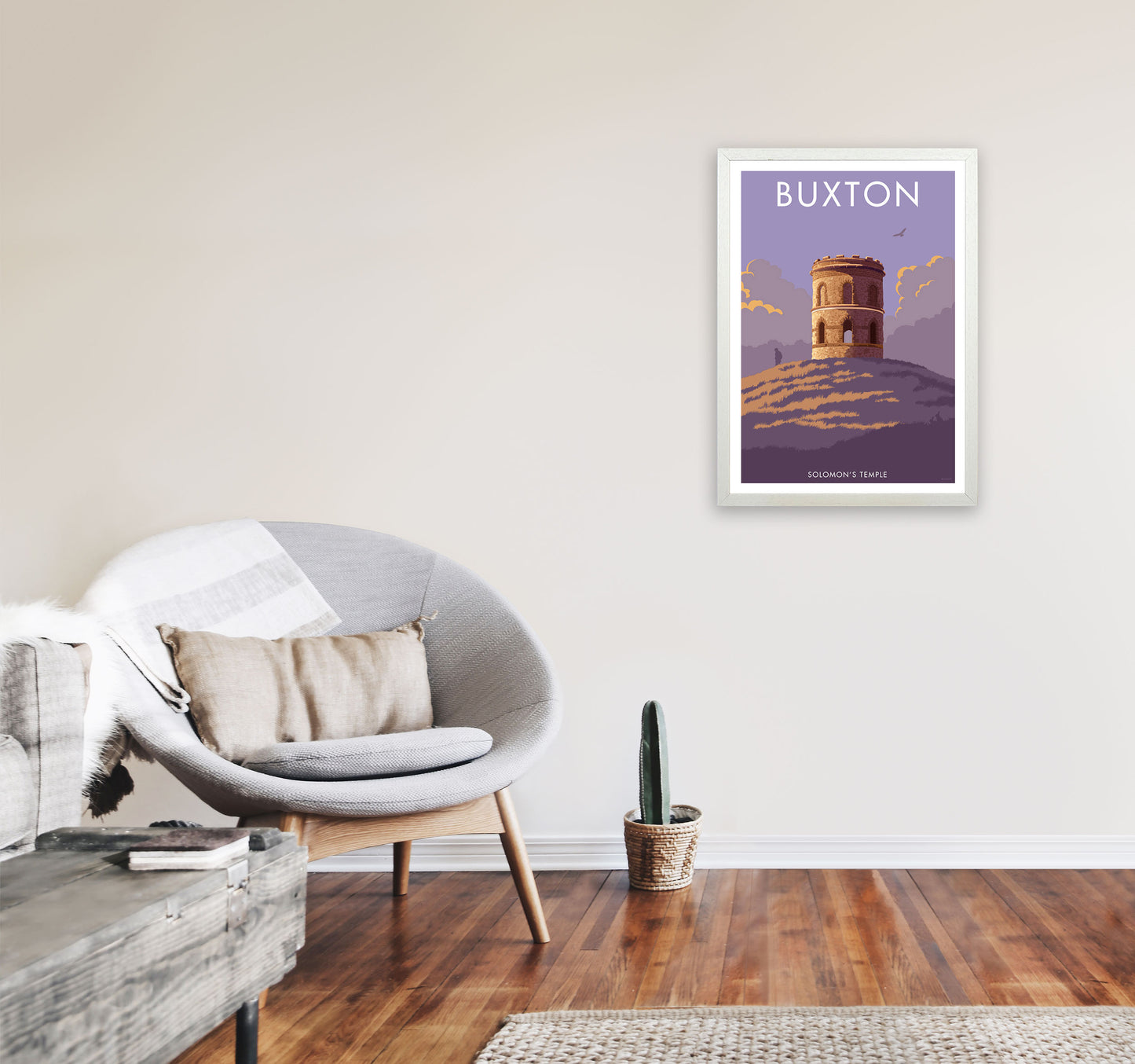 Buxton Solomon's Temple Derbyshire Travel Art Print by Stephen Millership A2 Oak Frame