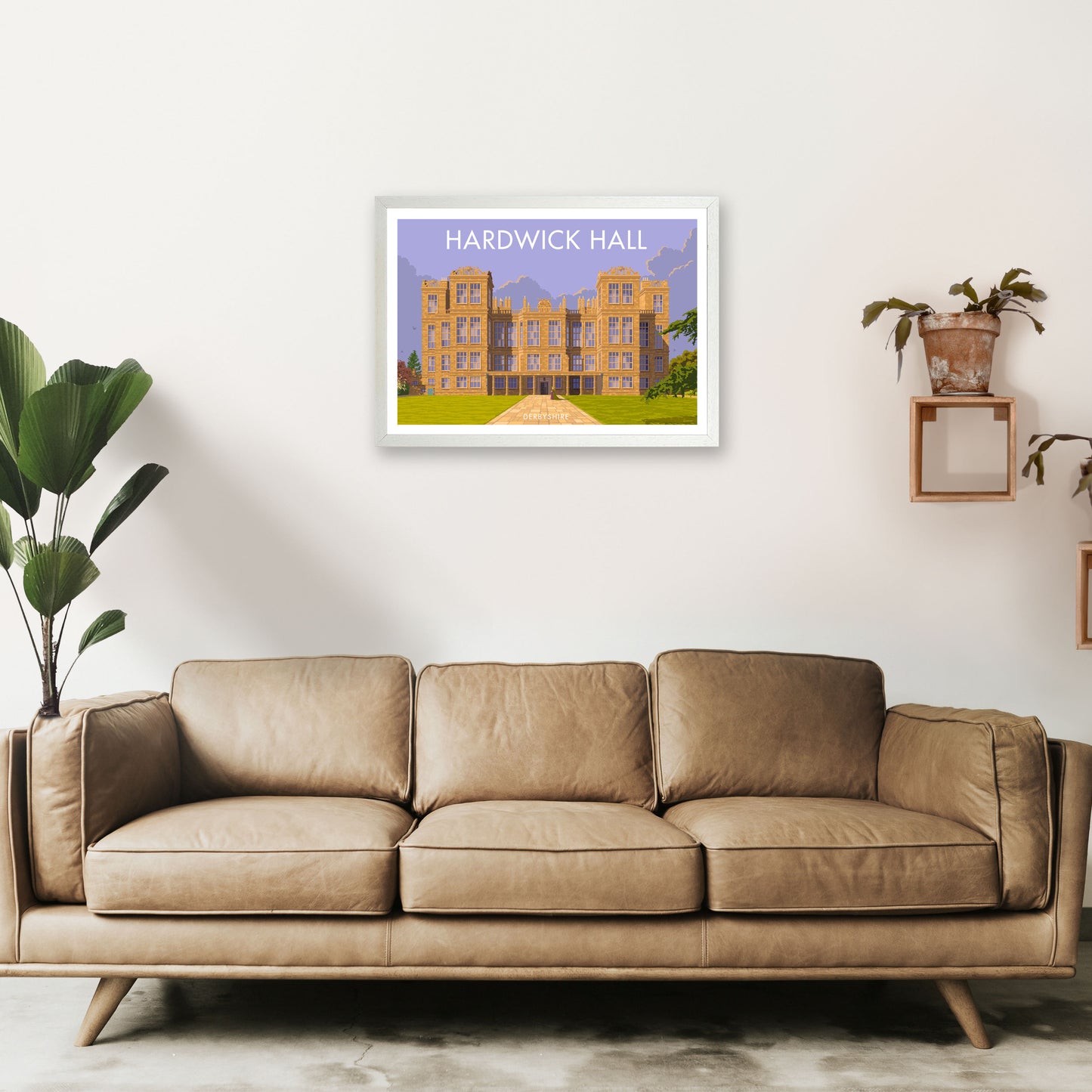 Derbyshire Hardwick Hall Art Print by Stephen Millership A2 Oak Frame