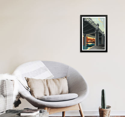 Manchester 3 by Stephen Millership A3 White Frame