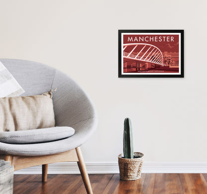 Manchester 5 by Stephen Millership A3 White Frame