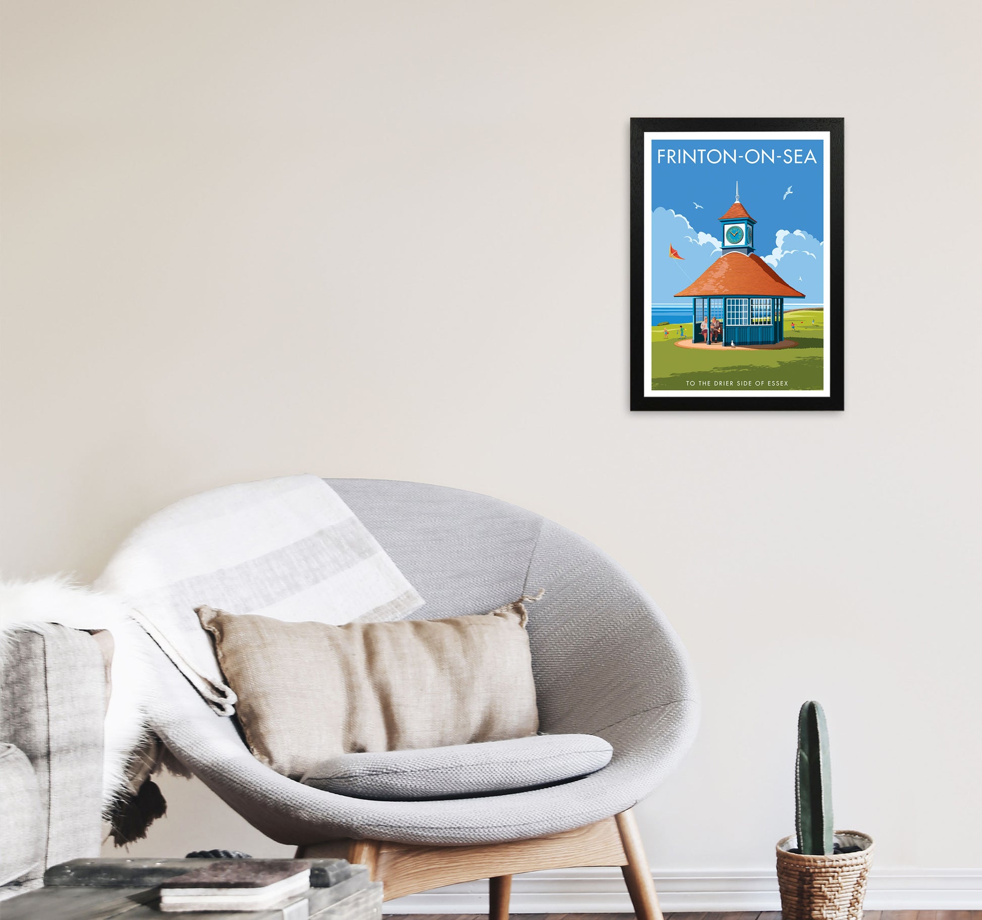 Frinton-On-Sea Art Print by Stephen Millership A3 White Frame