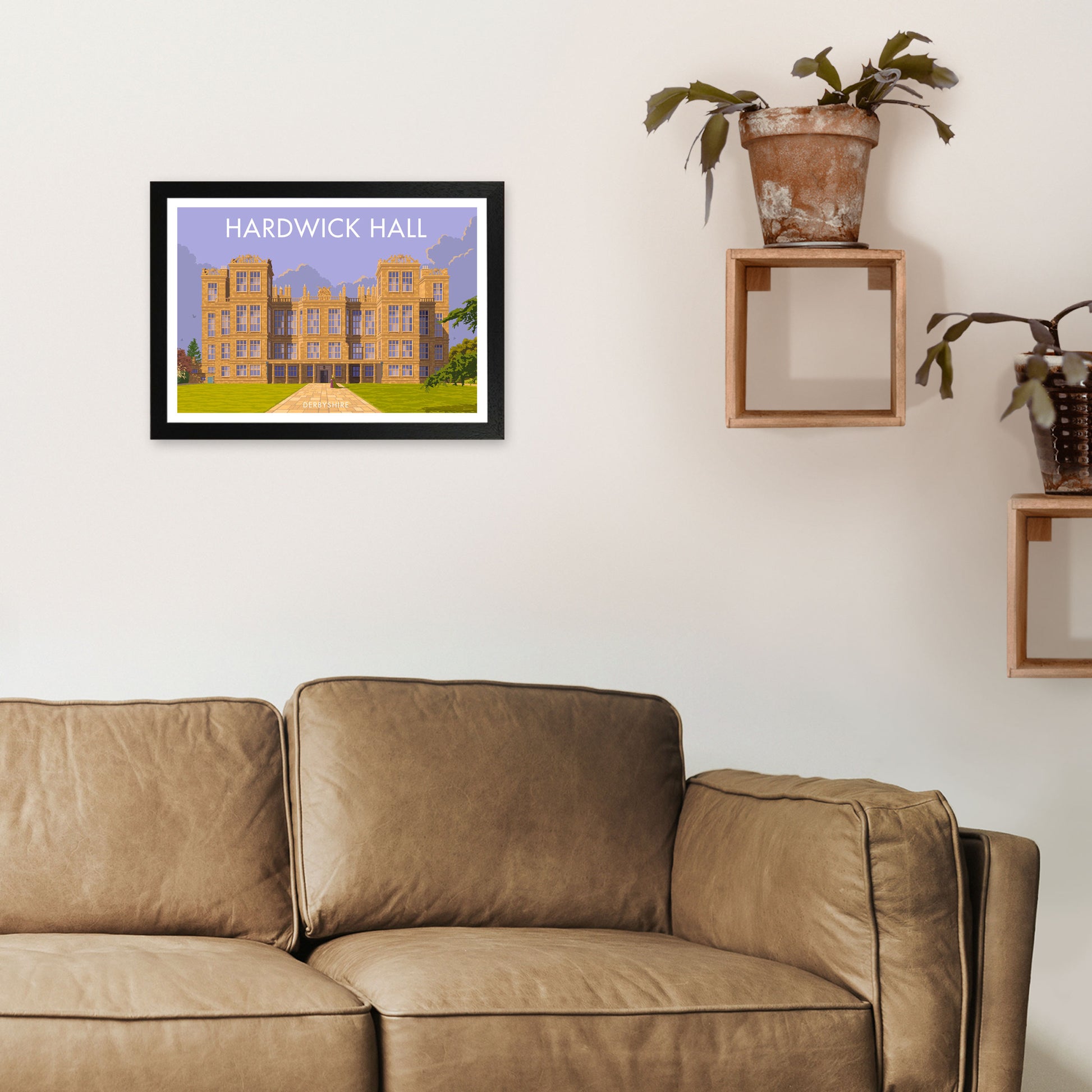 Derbyshire Hardwick Hall Art Print by Stephen Millership A3 White Frame