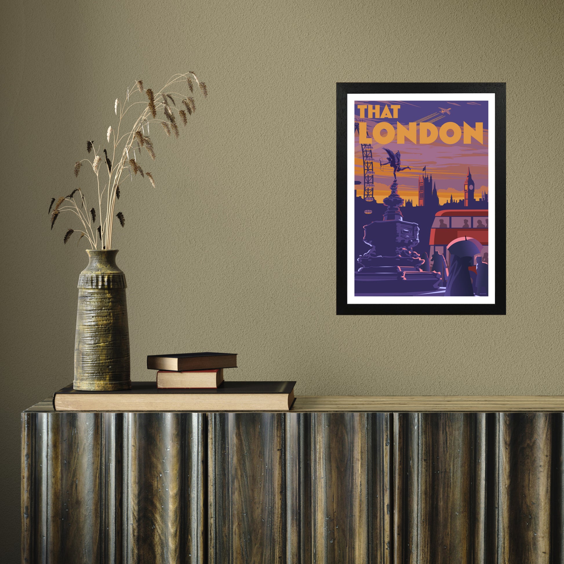 THAT LONDON 2 A3 by Stephen Millership A3 Black Frame