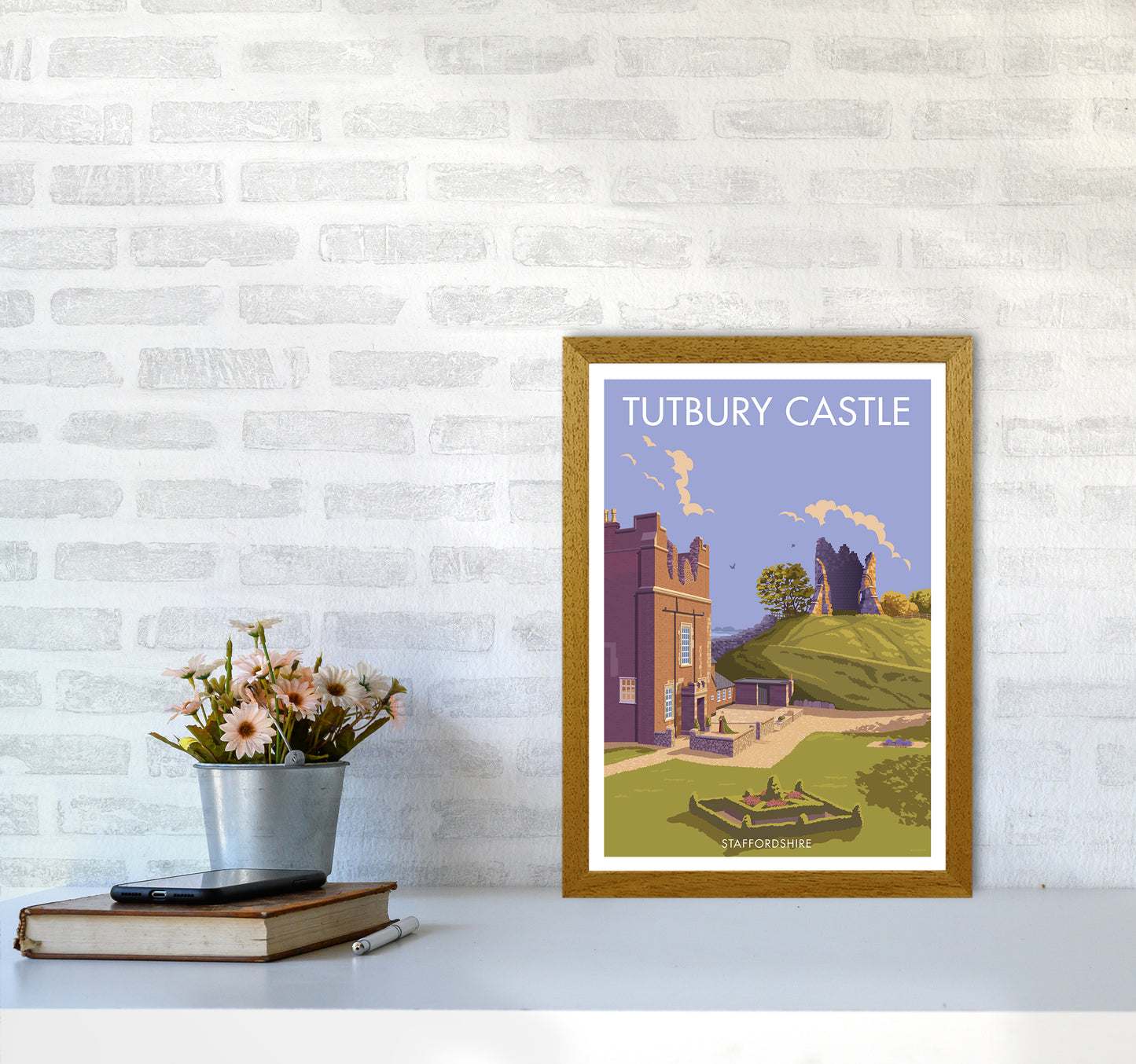 Tutbury Castle Travel Art Print By Stephen Millership A3 Print Only