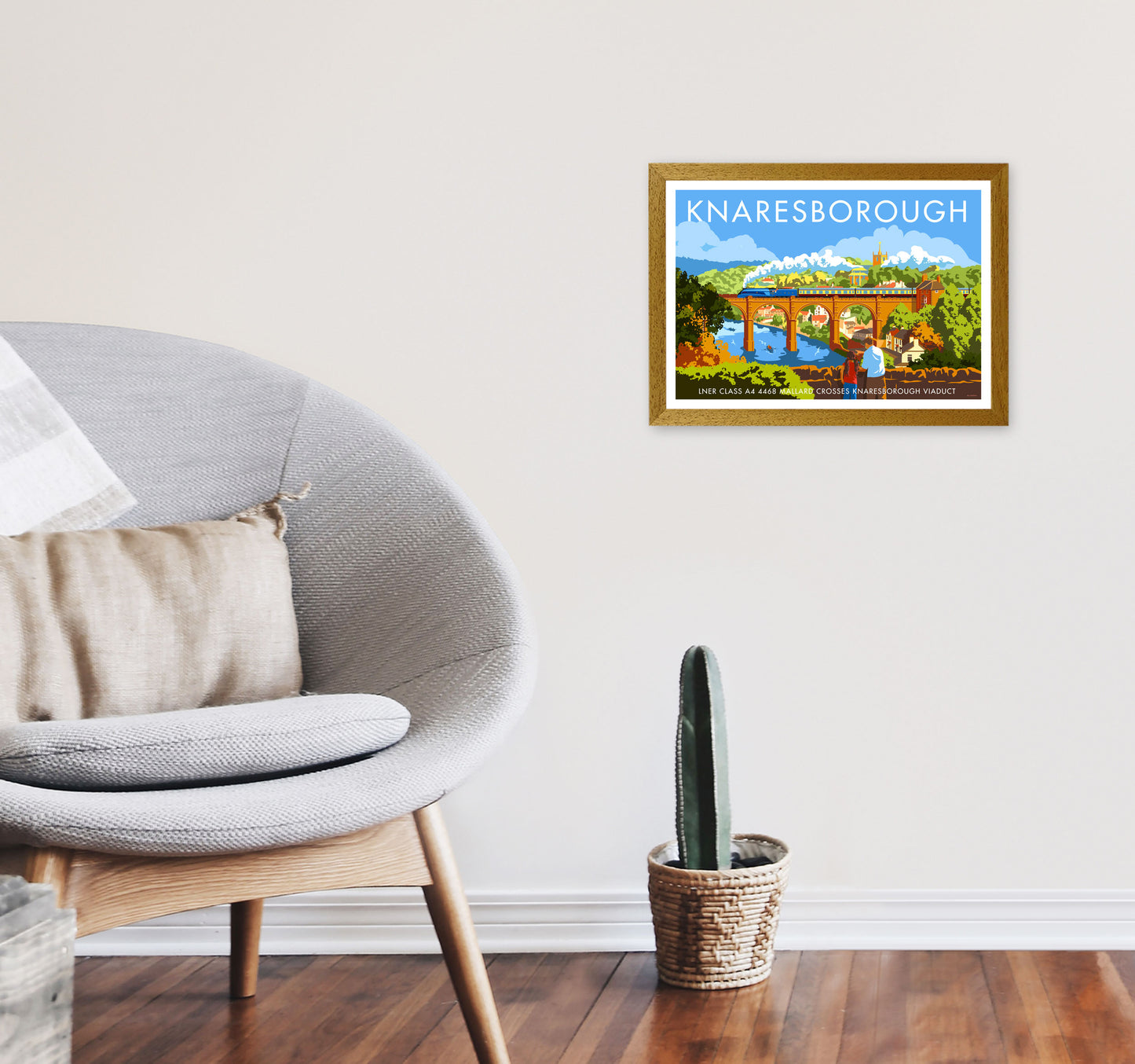 Knaresborough by Stephen Millership Yorkshire Art Print, Vintage Travel Poster A3 Print Only