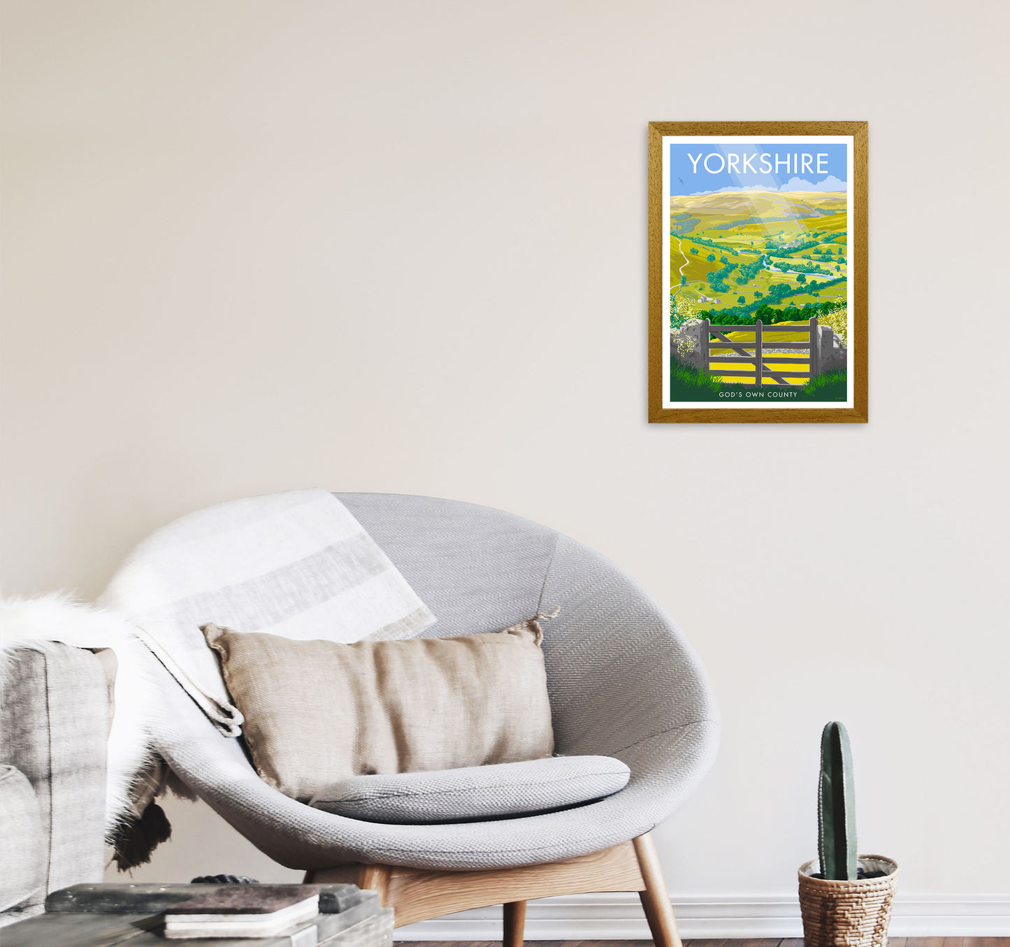 Yorkshire (God's Own County) Art Print Travel Poster by Stephen Millership A3 Print Only