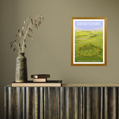 DERBYSHIRE MINNINGLOW A3 by Stephen Millership A3 Oak Frame