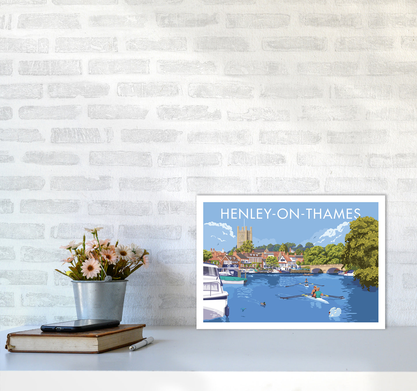 Henley On Thames Travel Art Print By Stephen Millership A3 Black Frame