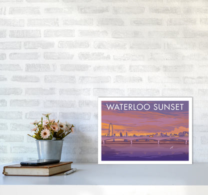 London Waterloo Travel Art Print By Stephen Millership A3 Black Frame