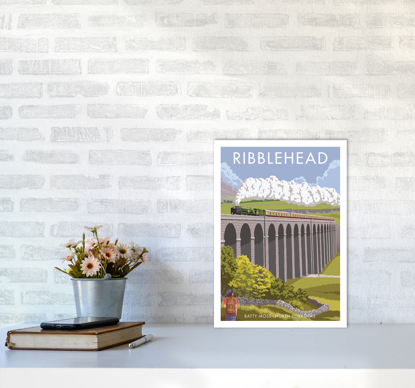 Ribblehead Travel Art Print By Stephen Millership A3 Black Frame