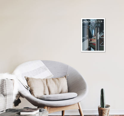 Manchester 2 by Stephen Millership A3 Black Frame