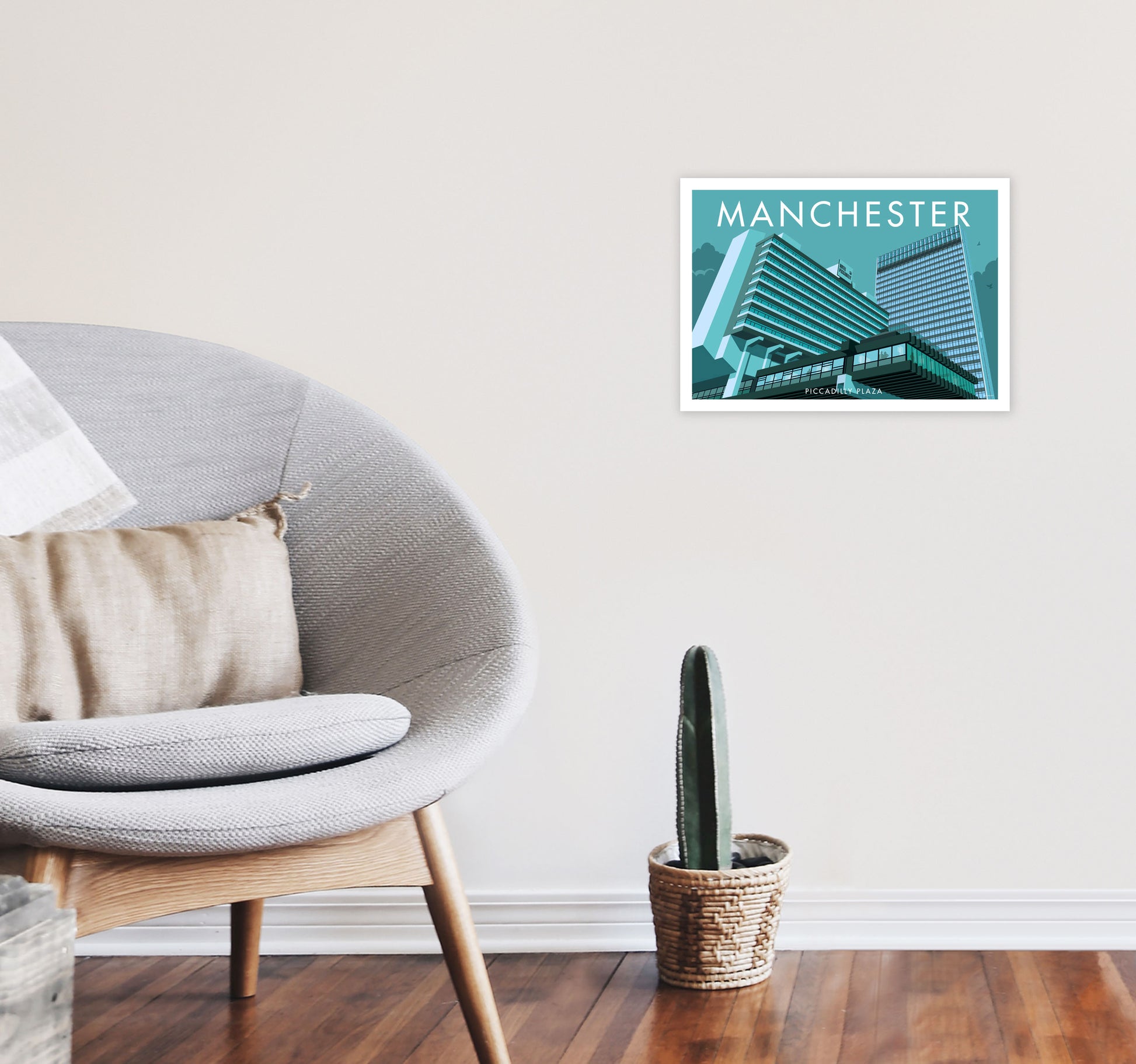 Manchester 8 by Stephen Millership A3 Black Frame