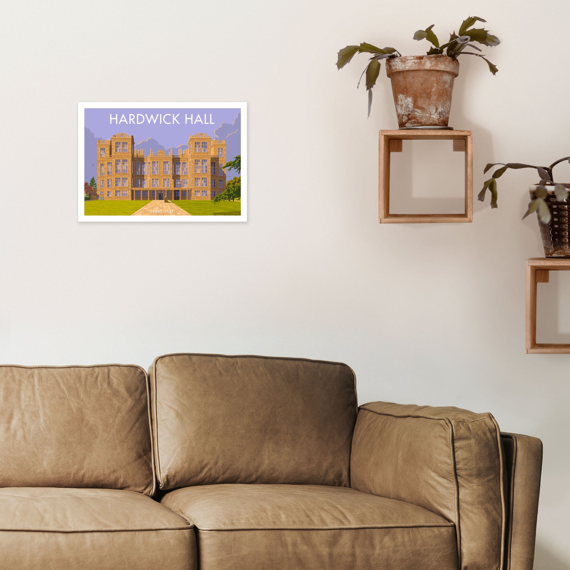 Derbyshire Hardwick Hall Art Print by Stephen Millership A3 Black Frame