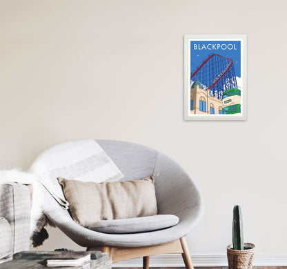 Blackpool by Stephen Millership A3 Oak Frame
