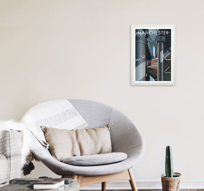 Manchester 2 by Stephen Millership A3 Oak Frame
