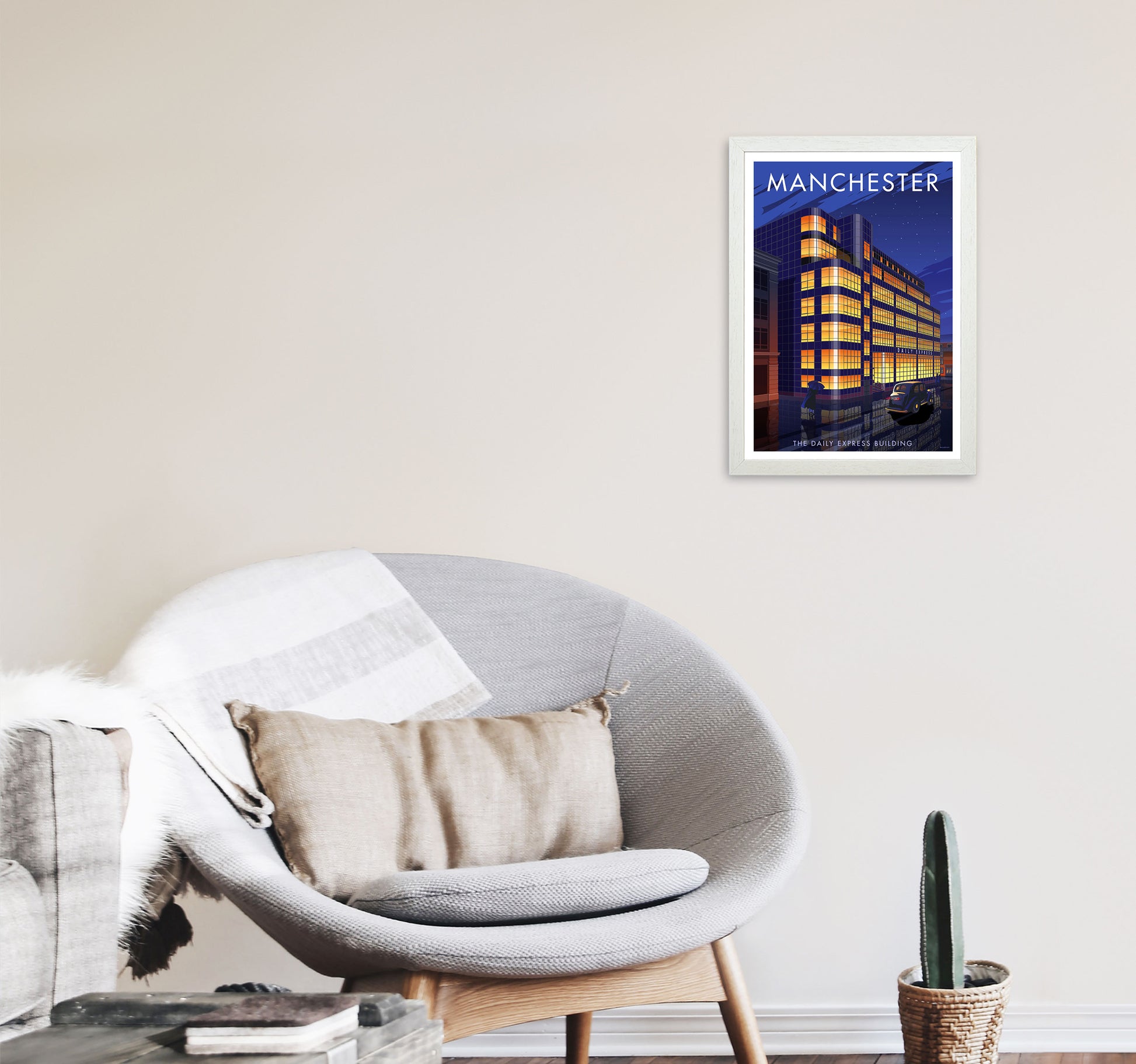 Manchester 7 by Stephen Millership A3 Oak Frame