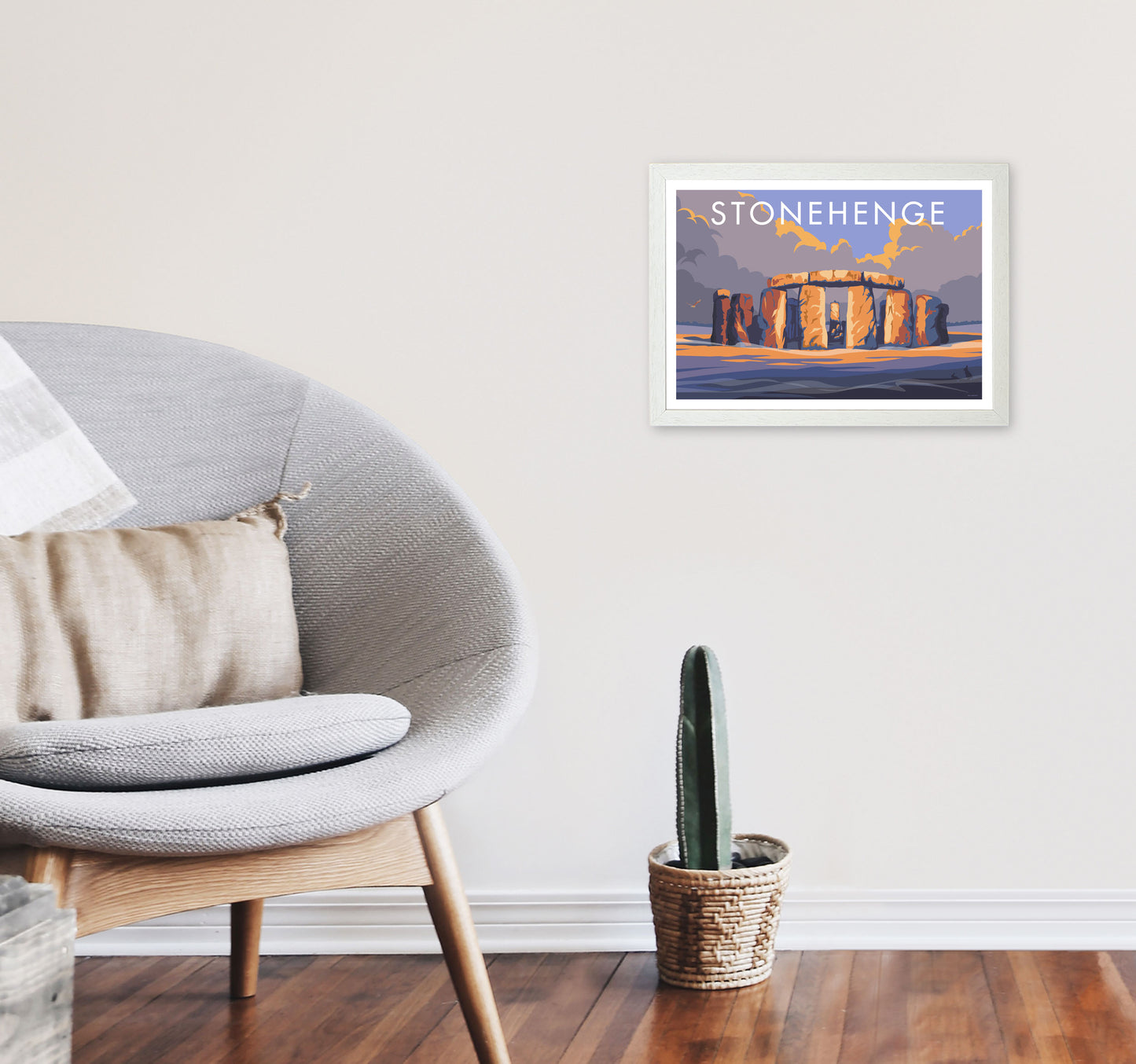 Stonehenge by Stephen Millership A3 Oak Frame