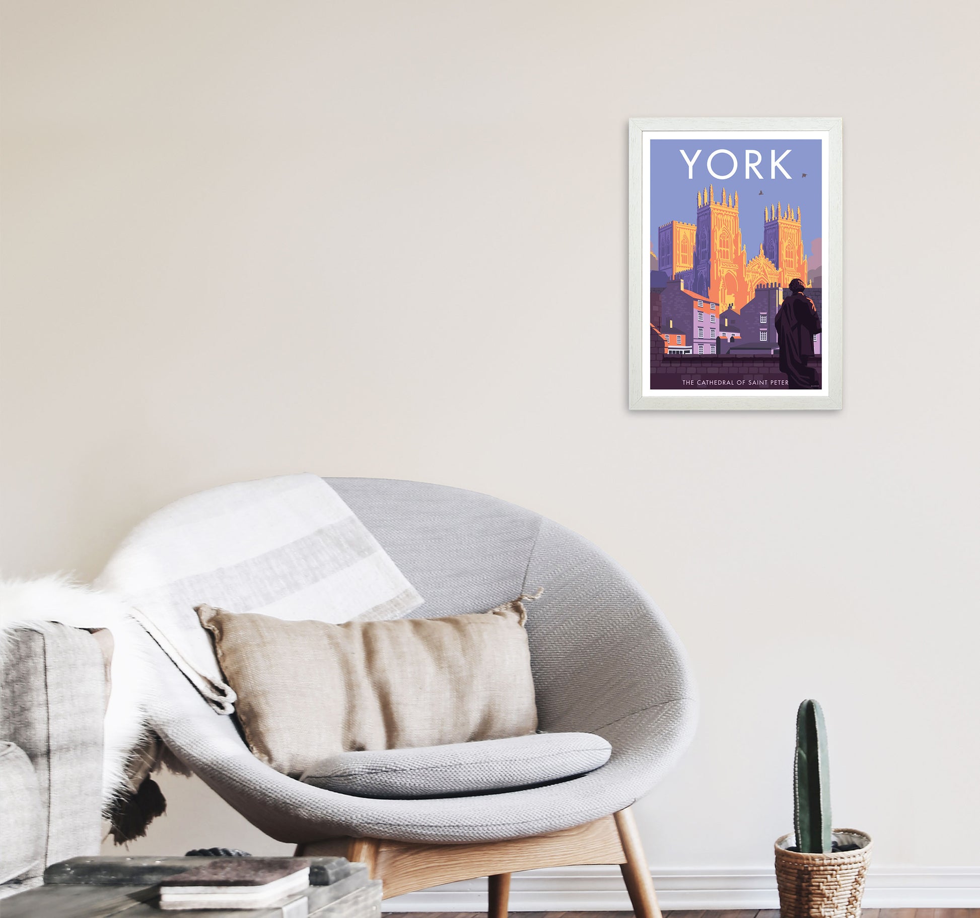 The Cathedral Of Saint Peter, York Art Print by Stephen Millership A3 Oak Frame