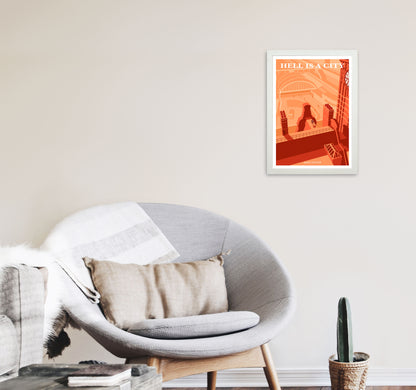 Manchester Art Print by Stephen Millership A3 Oak Frame