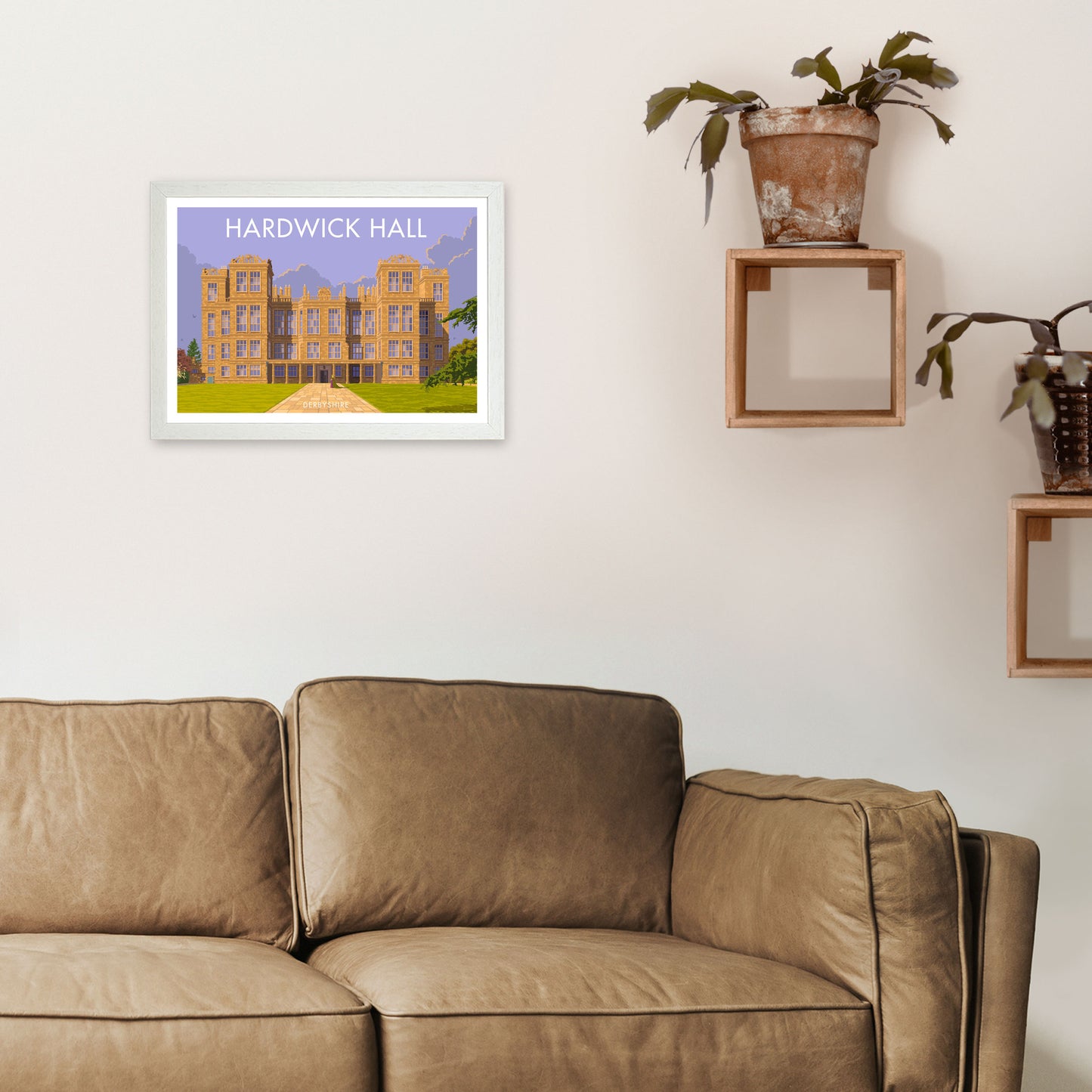 Derbyshire Hardwick Hall Art Print by Stephen Millership A3 Oak Frame