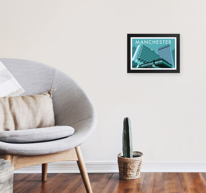 Manchester 8 by Stephen Millership A4 White Frame