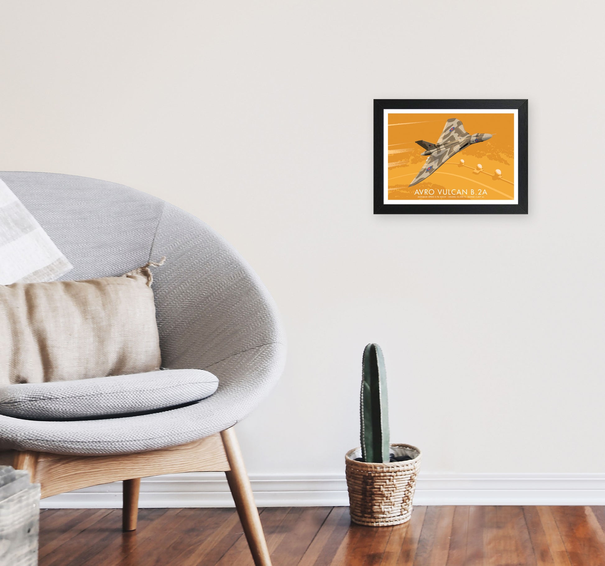 Avro Vulcan B.2A Art Print by Stephen Millership, Framed Transport Print A4 White Frame