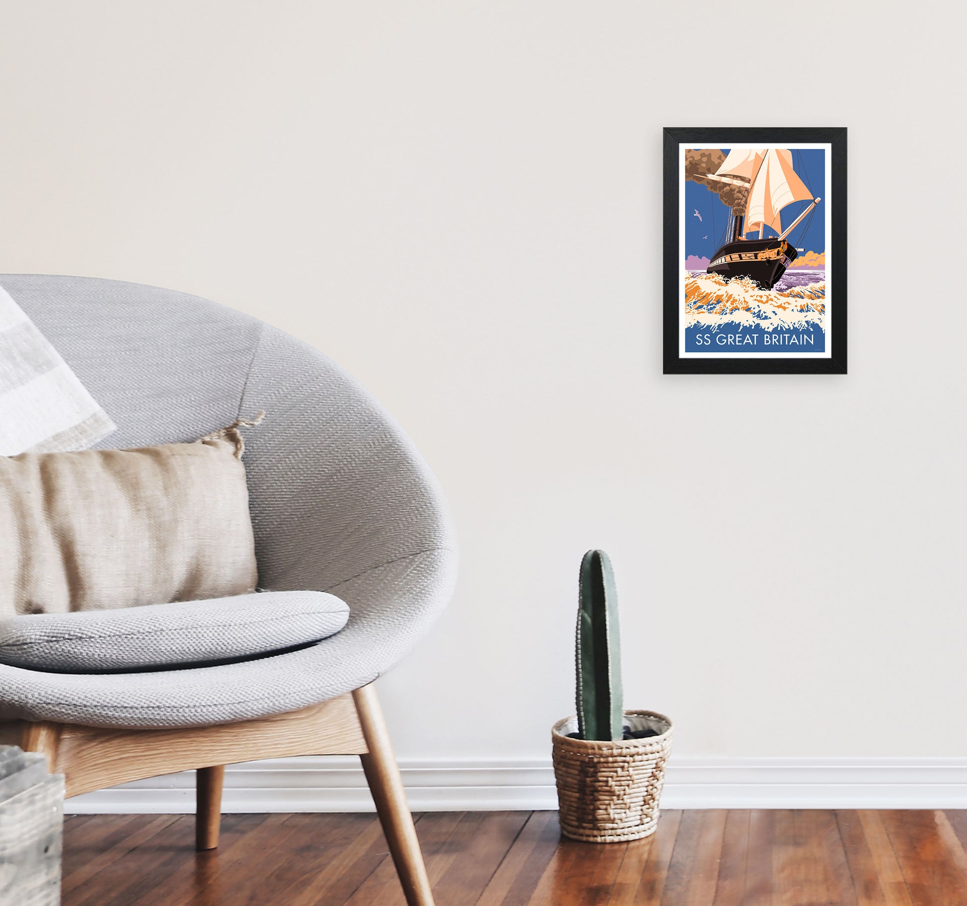 SS Great Britain Art Print by Stephen Millership A4 White Frame