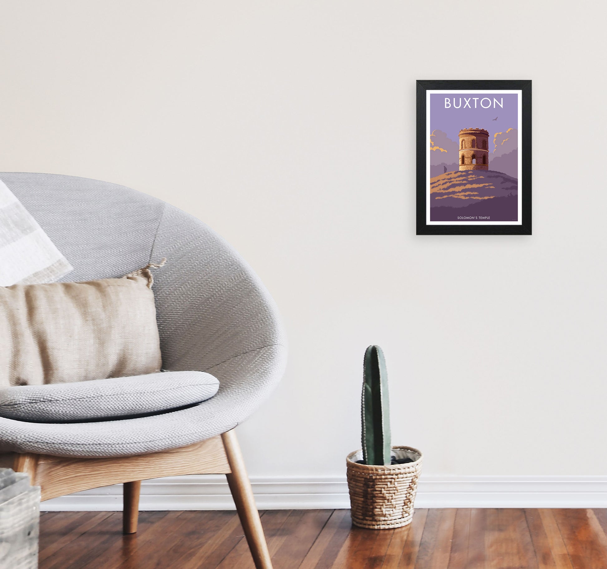 Buxton Solomon's Temple Derbyshire Travel Art Print by Stephen Millership A4 White Frame