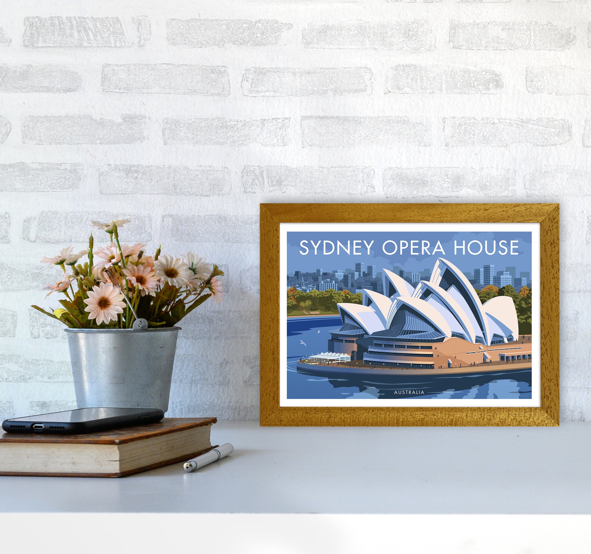 Sydney Opera House Travel Art Print By Stephen Millership A4 Print Only