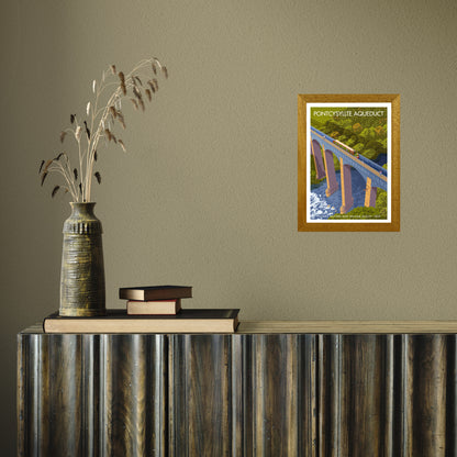 WALES PONTCYSYLLTE AQUEDUCT A3 by Stephen Millership A4 Oak Frame