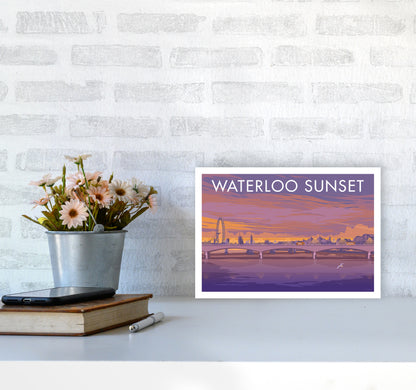 London Waterloo Travel Art Print By Stephen Millership A4 Black Frame