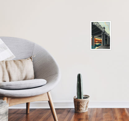 Manchester 3 by Stephen Millership A4 Black Frame