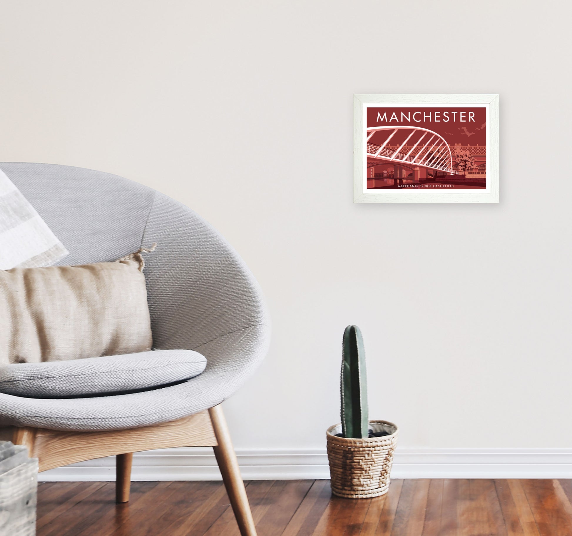 Manchester 5 by Stephen Millership A4 Oak Frame