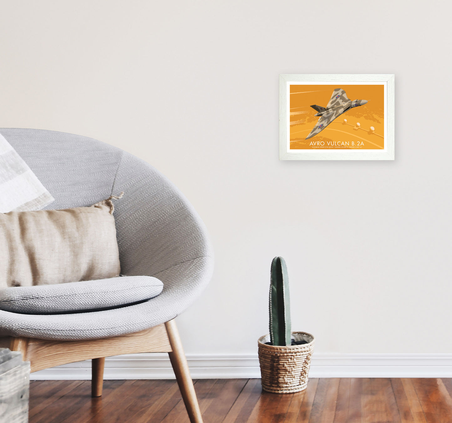 Avro Vulcan B.2A Art Print by Stephen Millership, Framed Transport Print A4 Oak Frame