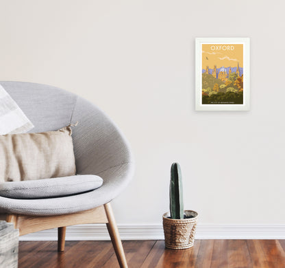 Oxford Travel Art Print by Stephen Millership A4 Oak Frame