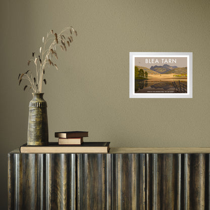 THE LAKES BLEA TARN A3 by Stephen Millership A4 White Frame