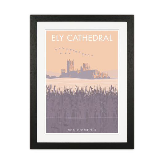 Ely Travel Art Print By Stephen Millership Black Grain