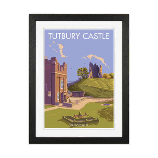 Tutbury Castle Travel Art Print By Stephen Millership Black Grain