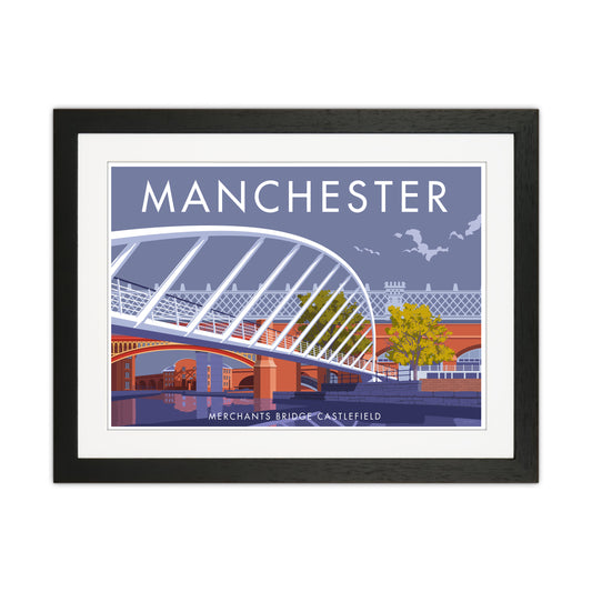 Manchester Merchants Bridge Art Print by Stephen Millership Black Grain