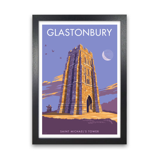 Saint Michael&#39;s Tower Glastonbury Art Print by Stephen Millership Black Grain