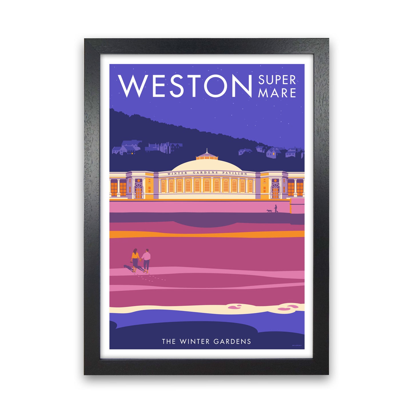 Weston-super-mare Art Print 2 by Stephen Millership Black Grain