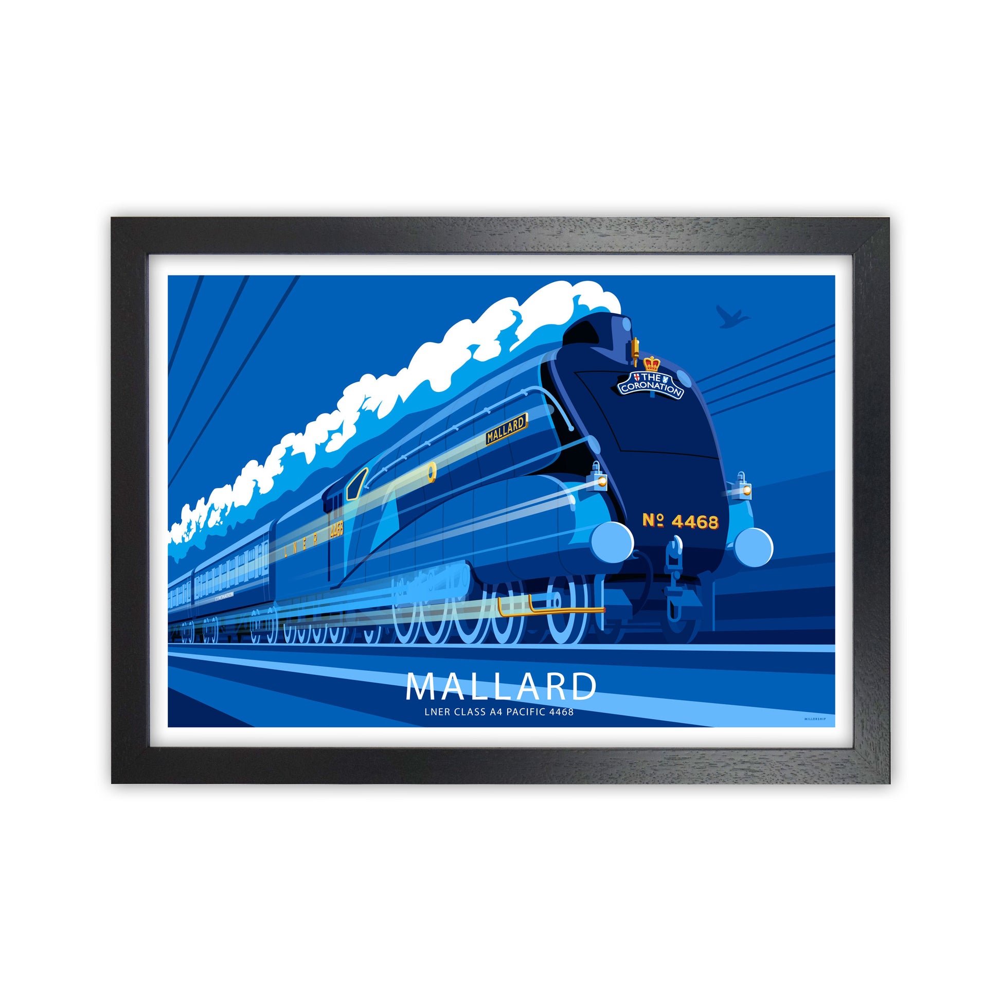 The Mallard Art Print by Stephen Millership, Framed Transport Print Black Grain