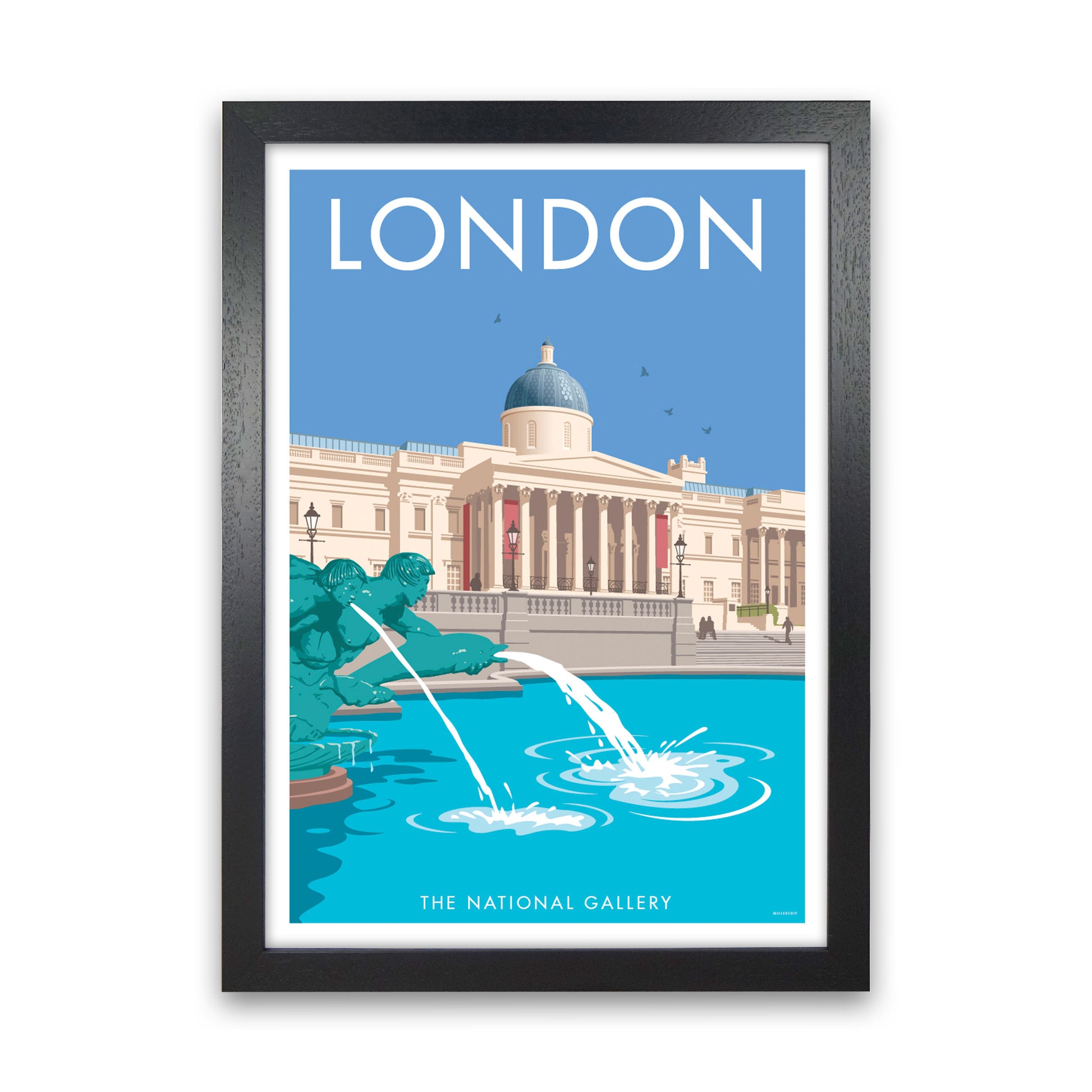 London National Gallery Art Print by Stephen Millership Black Grain