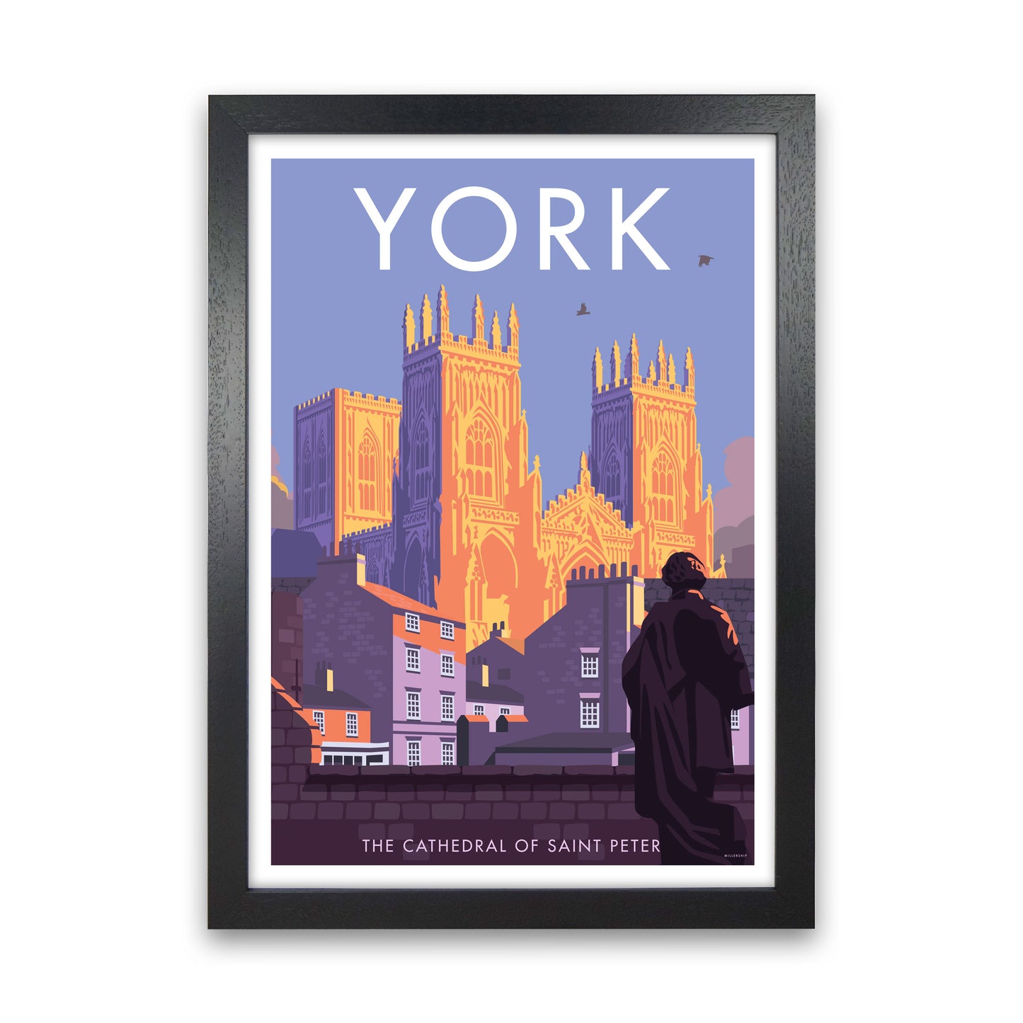 The Cathedral Of Saint Peter, York Art Print by Stephen Millership Black Grain