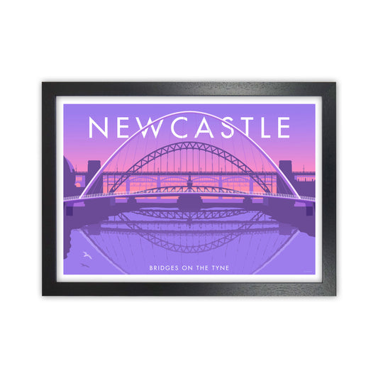 Bridges On The Tyne Newcastle Art Print by Stephen Millership Black Grain