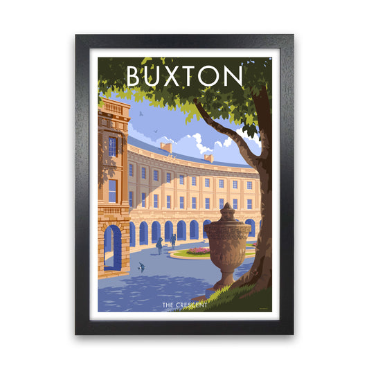 Buxton Crescent Derbyshire Travel Art Print by Stephen Millership Black Grain