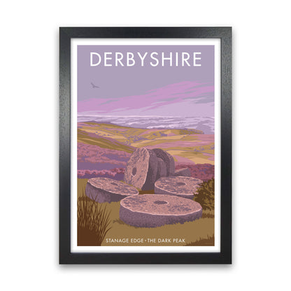 Stanage Edge Derbyshire Travel Art Print by Stephen Millership Black Grain