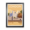 London Tower Travel Art Print by Stephen Millership, Vintage Framed Poster