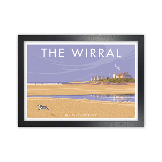 Redrocks Wirral Travel Art Print by Stephen Millership Black Grain